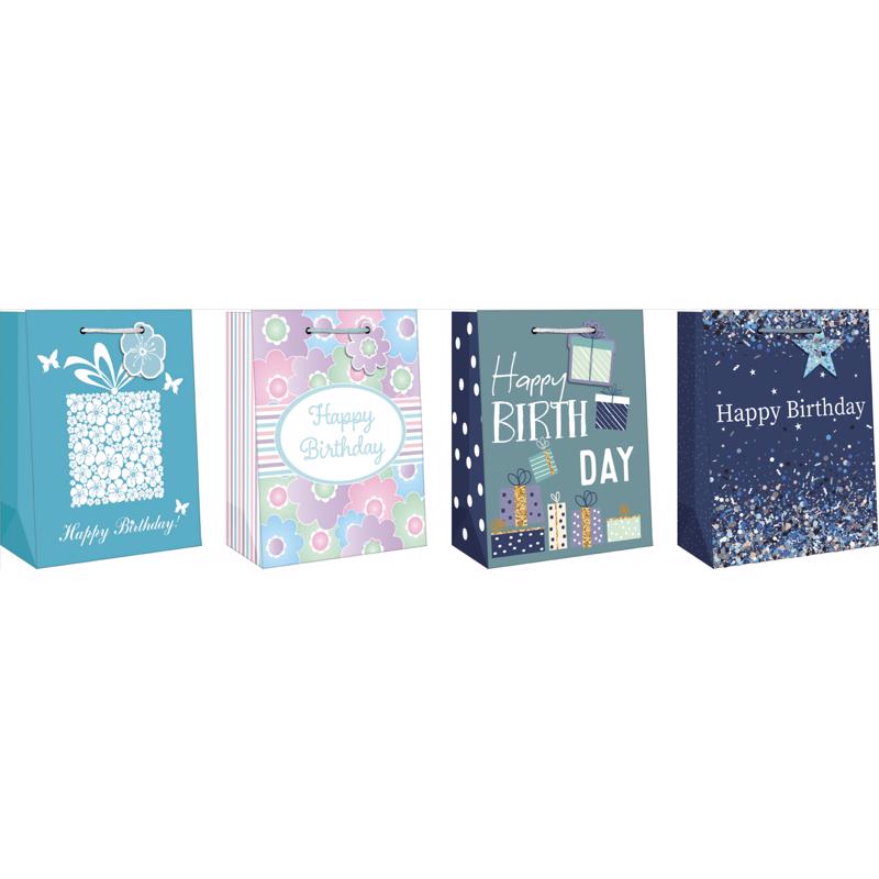 Paper Images Assorted Adult Birthday Medium Gift Bag (Pack of 12)