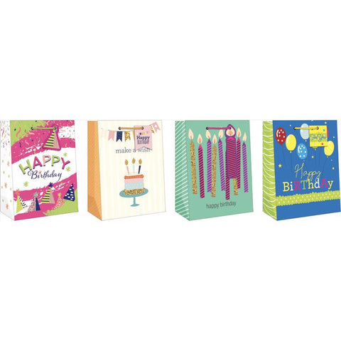Paper Images Assorted General Birthday Medium Gift Bag (Pack of 12)