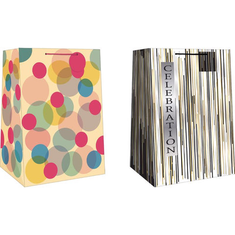 Paper Images Assorted Mega Wide Jumbo Generic Gift Bag (Pack of 12)