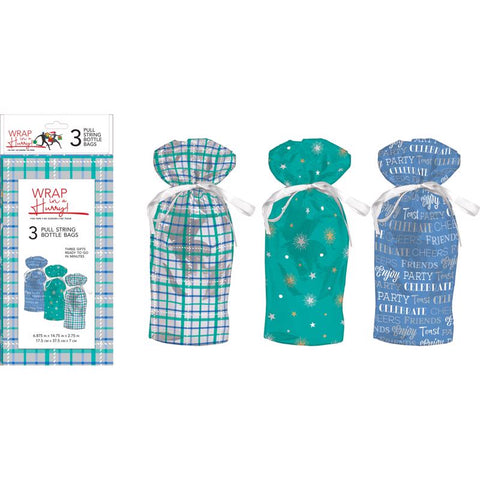 Paper Images Assorted All Occasion Drawstring Gift Bag (Pack of 6)