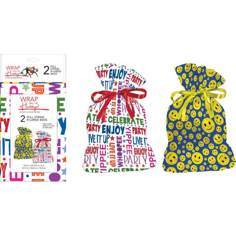 Paper Images Assorted All Occasion Drawstring Gift Bag (Pack of 6)