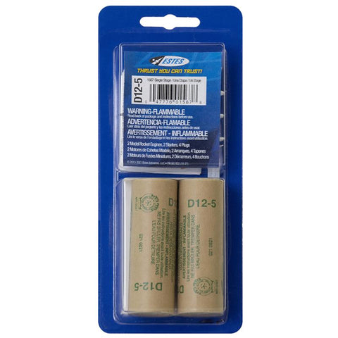Estes D12-5 Model Rocket Engines 2 pc (Pack of 12)