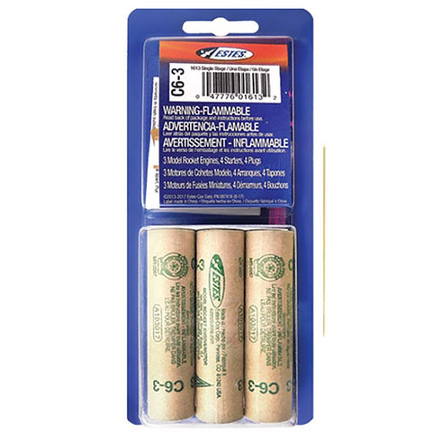 Estes C6-3 Model Rocket Engines 3 pc (Pack of 12)