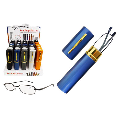 Diamond Visions Assorted Thinline Tube Reading Glasses 1 pk (Pack of 30)