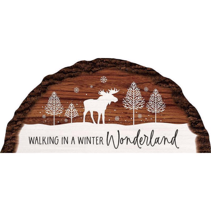 P Graham Dunn Brown/White Walking in a Winter Wonderland Table Decor 5 in. (Pack of 4)