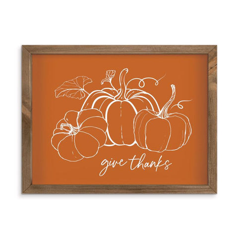 P Graham Dunn 13 in. Pumkin-Give Thanks Wall Decor (Pack of 4)