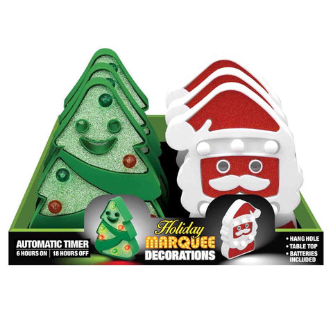 Shawshank LEDz LED Assorted Christmas Tree or Santa Marquee (Pack of 12)
