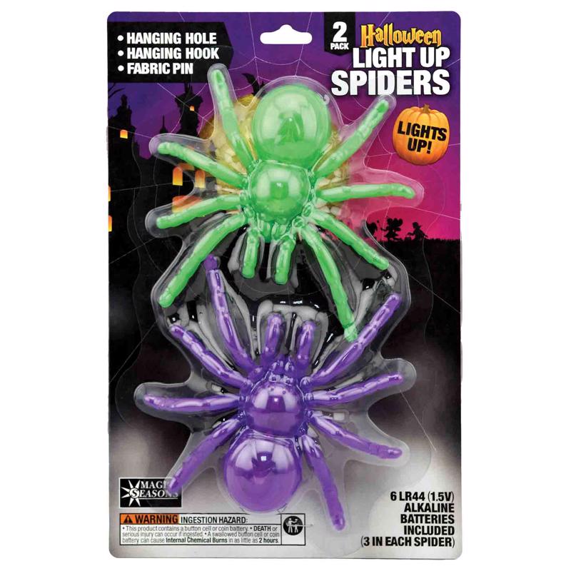 Shawshank LEDz LED Light Up Spiders 2 pk (Pack of 8)