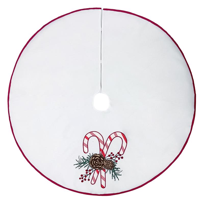Celebrations Home White Candy Cane Tree Skirt (Pack of 4)