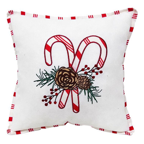 Celebrations Home White Candy Cane Pillow 16 in. (Pack of 4)