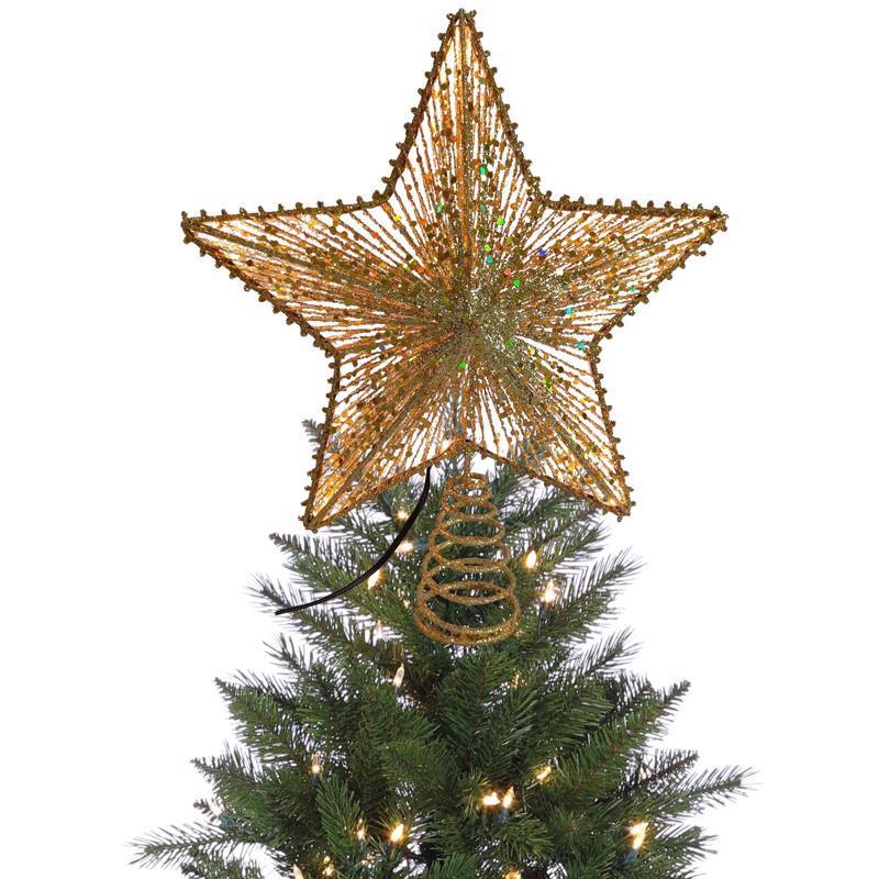 Celebrations LED Gold Star Tree Topper 11.5 in. (Pack of 4)