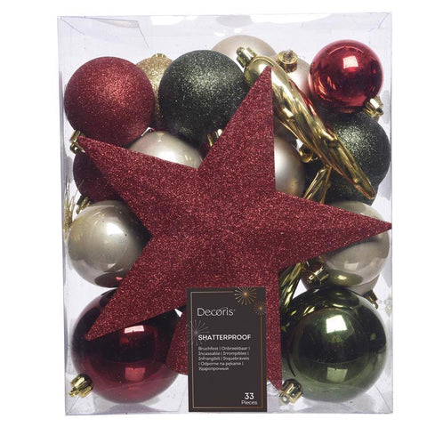 Decoris Multicolored Assorted Ornaments 3.15 in. (Pack of 12)