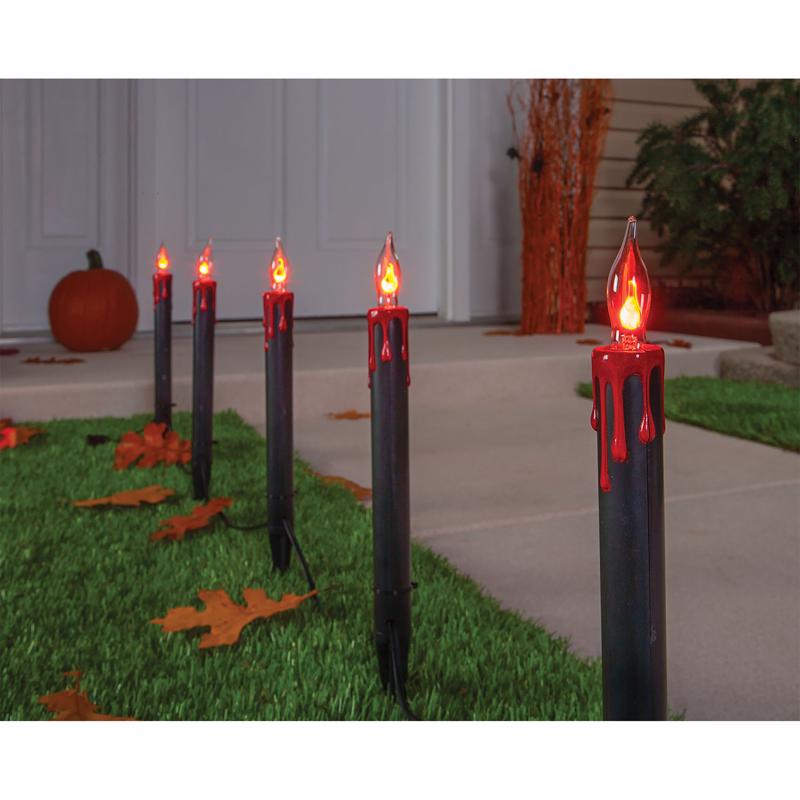 Celebrations 5 ct LED Black Candles with Blood Dripping Pathway Decor (Pack of 12)