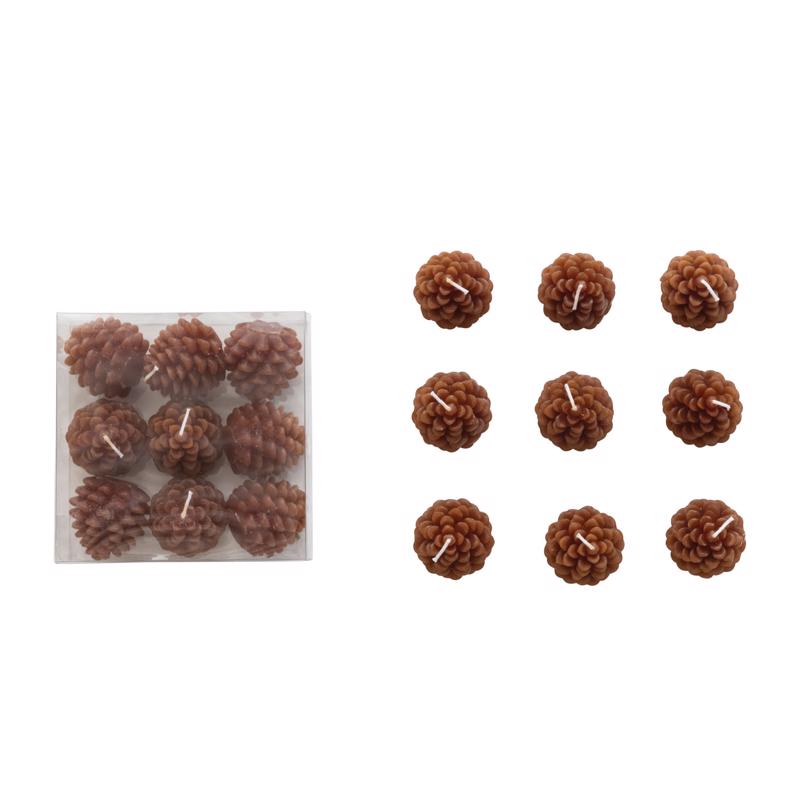 Creative Co-Op Brown Pinecone Tealight Candle 2 in. (Pack of 24)