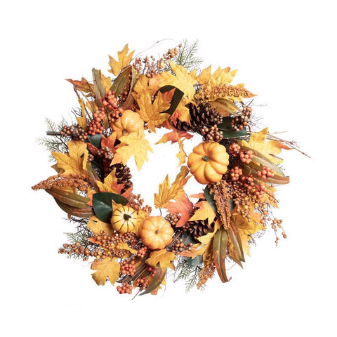 Celebrations 24 in. Unlit Fall Wreath (Pack of 4)