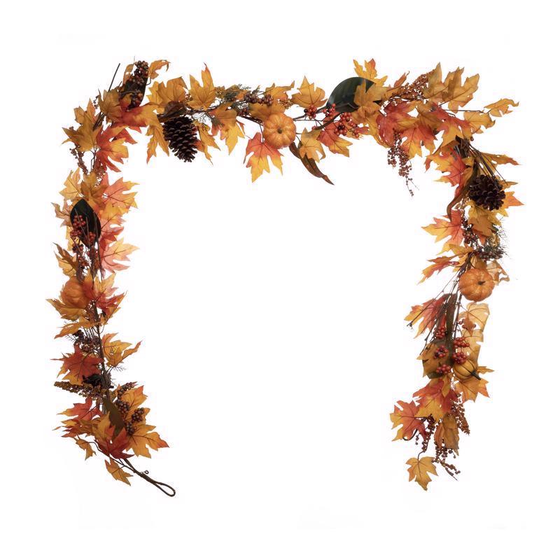 Celebrations 9 ft. Unlit Fall Leaves Garland (Pack of 4)