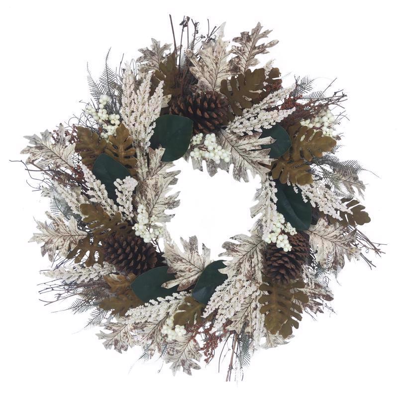 Celebrations 24 in. Unlit Pine and Berry Wreath (Pack of 4)
