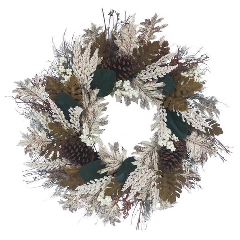 Celebrations 24 in. Unlit Pine and Berry Wreath (Pack of 4)