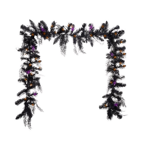 Celebrations Orange 50 ct 10 ft. LED Prelit Spider Garland (Pack of 4)