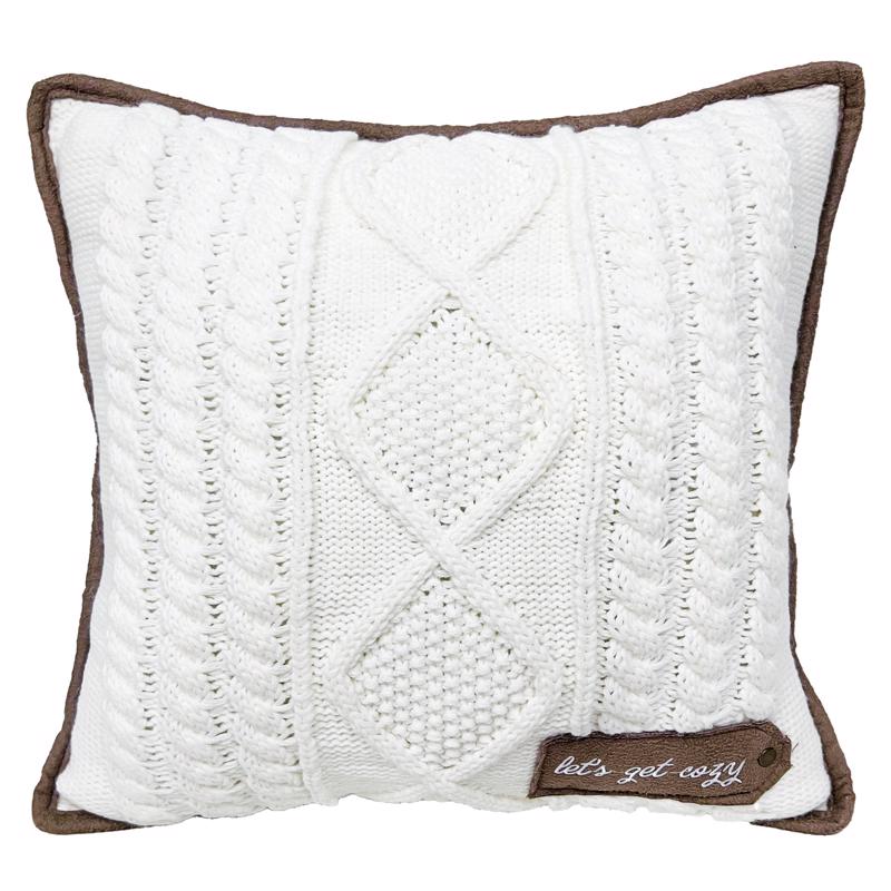 Celebrations Home Brown/White Cozy Knit Pillow 16 in. (Pack of 4)