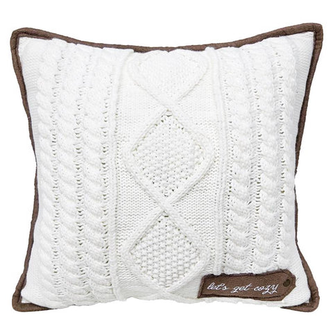 Celebrations Home Brown/White Cozy Knit Pillow 16 in. (Pack of 4)