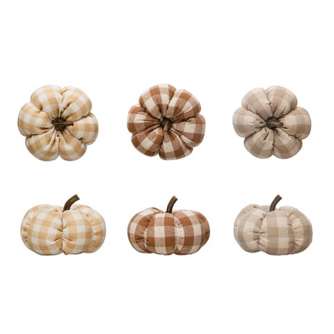 Creative Co-Op 3 in. Fabric Pumpkin Halloween Decor (Pack of 24)