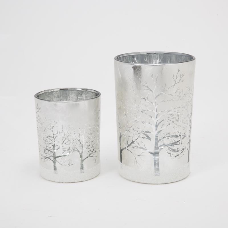 Gerson Silver Glass Holiday Candle Holder 7 in. (Pack of 6)