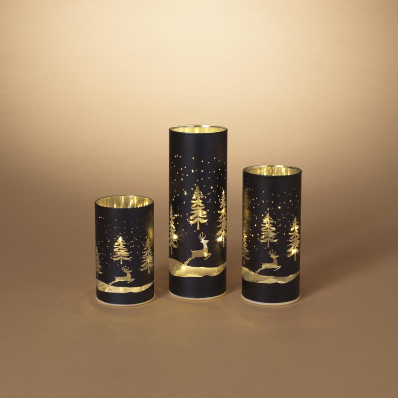 Gerson Black Lighted Holiday Luminary 10 in. (Pack of 4)