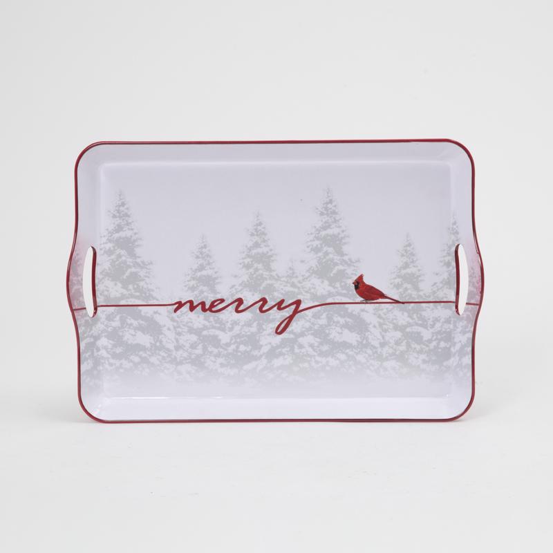 Gerson White Merry Cardinal Tray (Pack of 6)