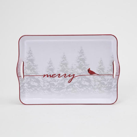 Gerson White Merry Cardinal Tray (Pack of 6)