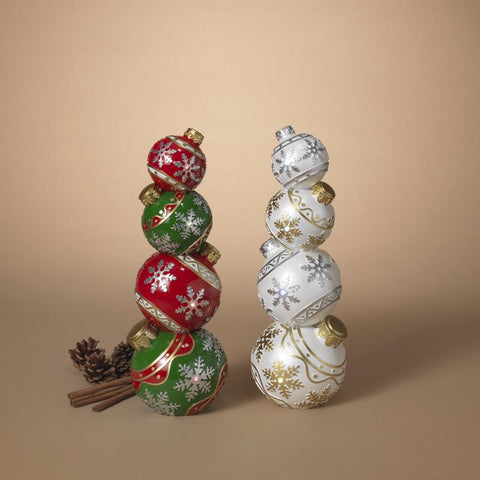 Gerson Assorted Lighted Stacking Christmas Ornaments 16 in. (Pack of 2)
