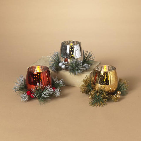 Gerson Assorted Glass Cup Candle Holder 3 in. (Pack of 12)
