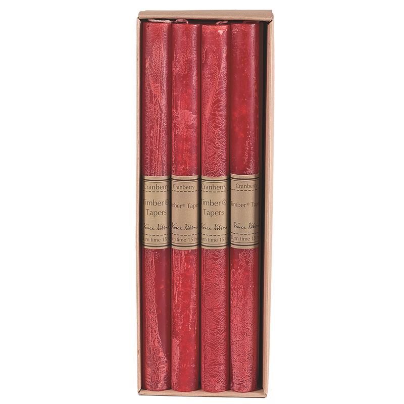Sullivans Vance Kitira Cranberry Unscented Scent Timber Taper Candle (Pack of 8)