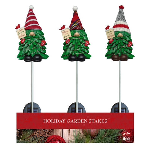 Gnomos navideños alpinos múltiples de 33 pulg., decoración para caminos (paquete de 9)