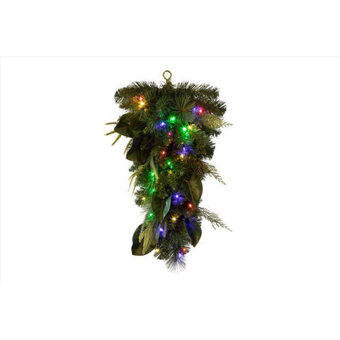 Celebrations 2 ft. L LED Prelit Multicolored Decorated Teardrop Wreath (Pack of 6)