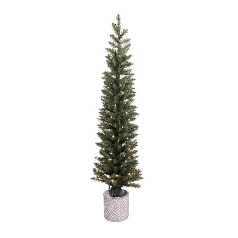 Celebrations 5 ft. Slim LED 100 ct Diamond Potted Color Changing Entrance Tree