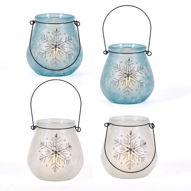 Gerson Assorted Snowflake with Tea Light Luminary 4.3 in. (Pack of 6)