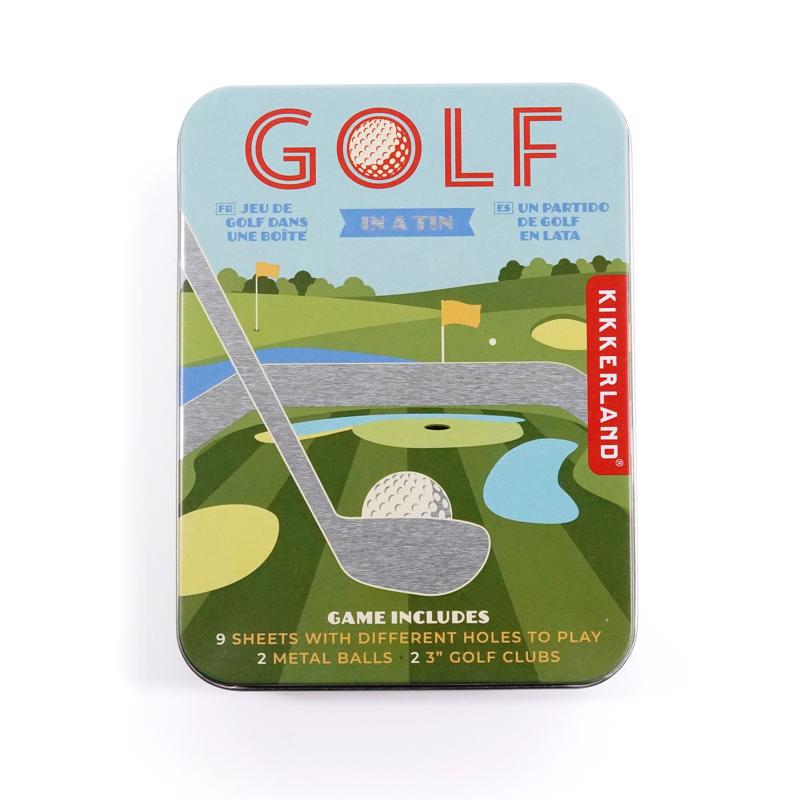 Juego de golf en lata Kikkerland, 13 piezas