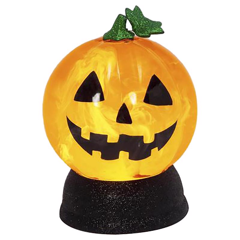 Gerson 7 in. Lighted Spinning Smoky Water Globe Pumpkin Halloween Decor (Pack of 6)