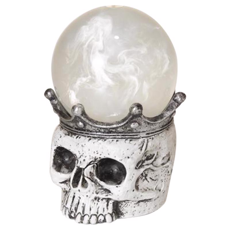 Gerson 8 in. Lighted Spinning Smoky Water Globe Skull Halloween Decor (Pack of 6)