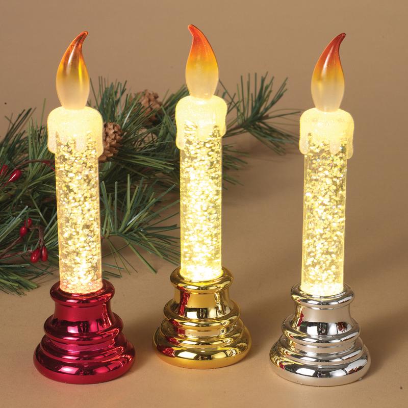 Gerson Battery Operated Lighted Acrylic Glitter Water Candle 6.5 in. (Pack of 24)