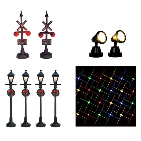 Lemax Christmas Light Village Accessories (Pack of 12)