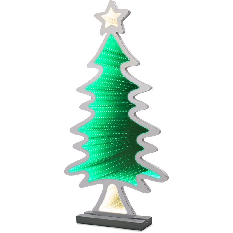 Celebrations LED Warm White & Green Tree Animated Decor 23.62 in. (Pack of 4)