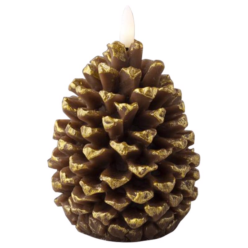 Lumineo LED Brown Pinecone Candle 5 in. (Pack of 24)