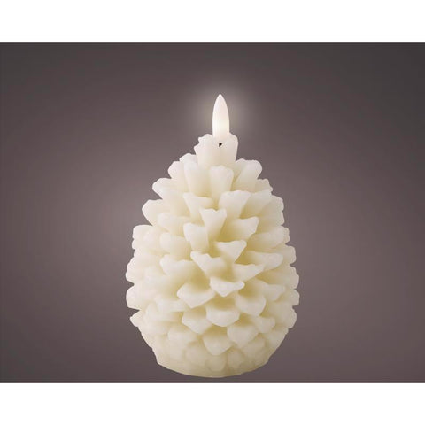 Lumineo LED Cream Pinecone Candle 5.2 in. (Pack of 24)