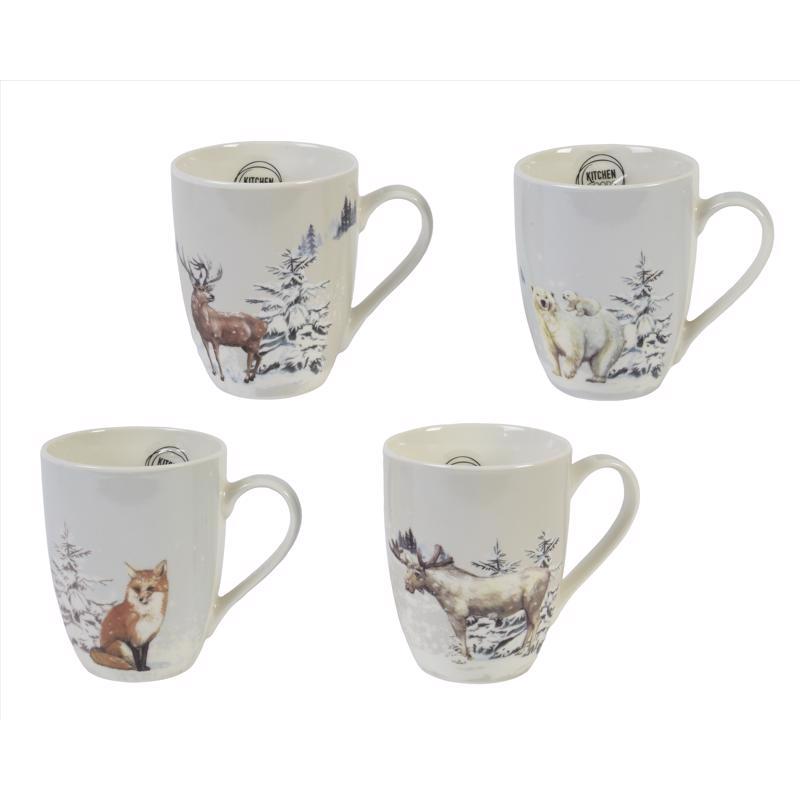 Decoris Animals White Christmas Animal Mug 4.13 in. (Pack of 36)
