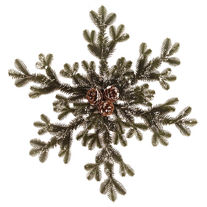 Celebrations LED Prelit Warm White Pine Snowflake Wreath (Pack of 4)