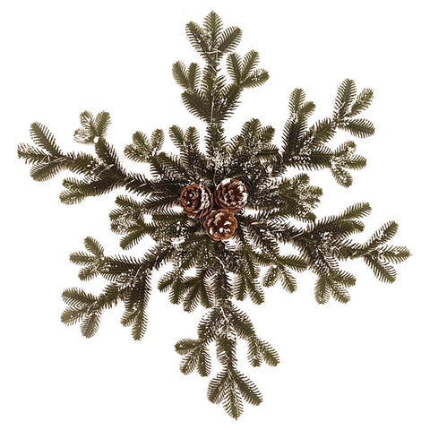 Celebrations LED Prelit Warm White Pine Snowflake Wreath (Pack of 4)