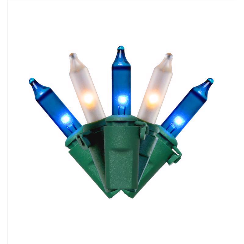 Celebrations Classic LED T5 Blue/Pure White 100 ct String Christmas Lights 24.75 ft.