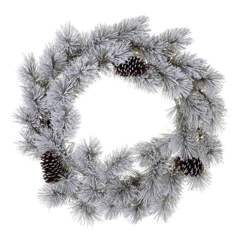Celebrations Home 30 in. D LED Prelit Multicolored Snowy Scotch Pine Wreath (Pack of 4)